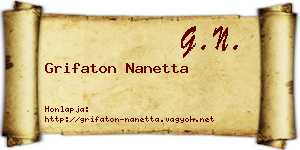 Grifaton Nanetta névjegykártya